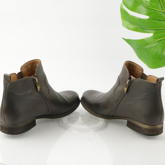 Franco Sarto Womens Kampton Boot Size 7.5 Gray Leather Zip Up Bootie Comfy Flat - Picture 7 of 10